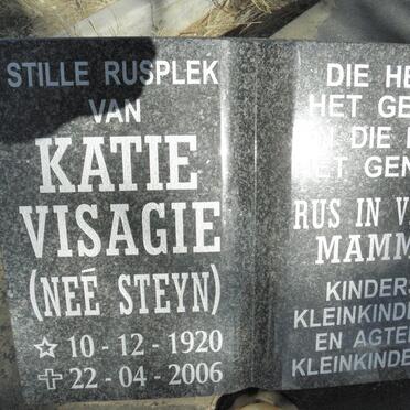 VISAGIE Katie nee STEYN 1920-2006