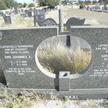 WAAL Dirk Johannes A. 1909-1986 &amp; Sarah Susanna Elizabeth 1917-1996