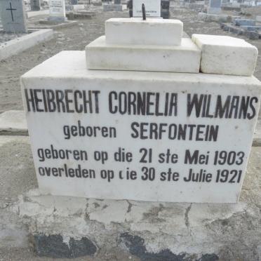 WILMANS Heibrecht Cornelia nee SERFONTEIN 1903-1921