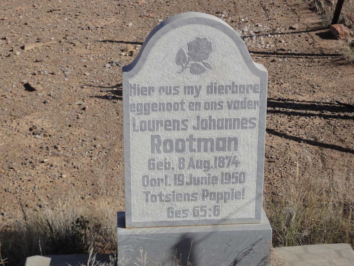 ROOTMAN Lourens Johannes 1874-1950