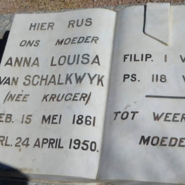 SCHALKWYK Anna Louisa, van nee KRUGER 1861-1950