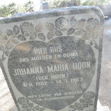 HOON Johanna Maria nee HOON 1882-1963