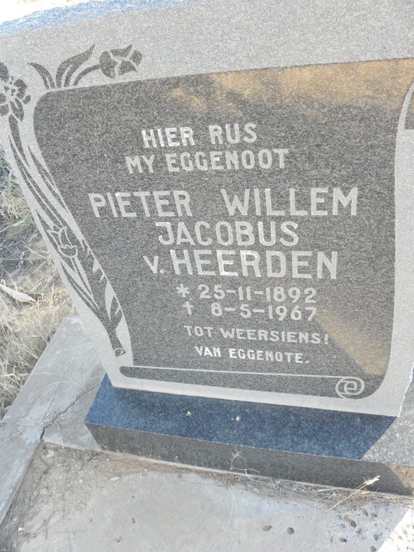 HEERDEN Pieter Willem Jacobus, v. 1892-1967
