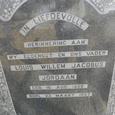 JORDAAN Louis Willem Jacobus 1888-1957