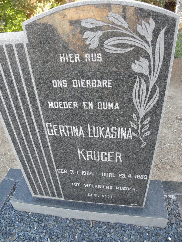 KRUGER Gertina Lukasina 1904-1969