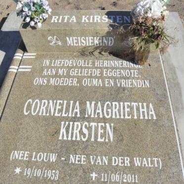 KIRSTEN Cornelia Magrietha geb LOUW geb VAN DER WALT 1953-2011