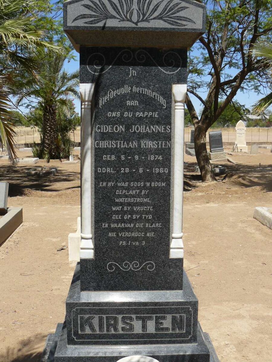 KIRSTEN Gideon Johannes Christiaan 1874-1960