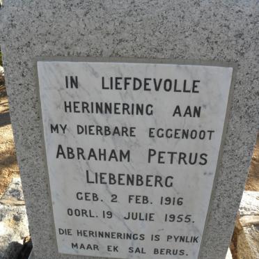 LIEBENBERG Abraham Petrus 1916-1955