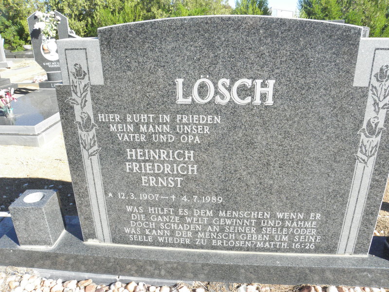 LÖSCH Heinrich Frederich Ernst 1907-1989