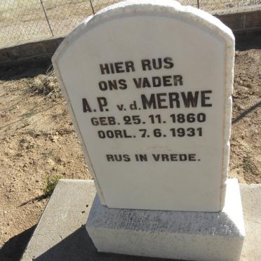 MERWE A.P., v.d. 1860-1931