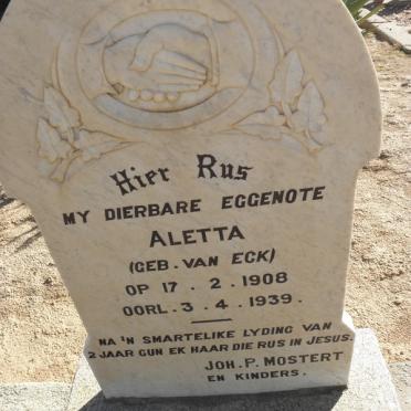 MOSTERT Aletta nee VAN ECK 1908-1939
