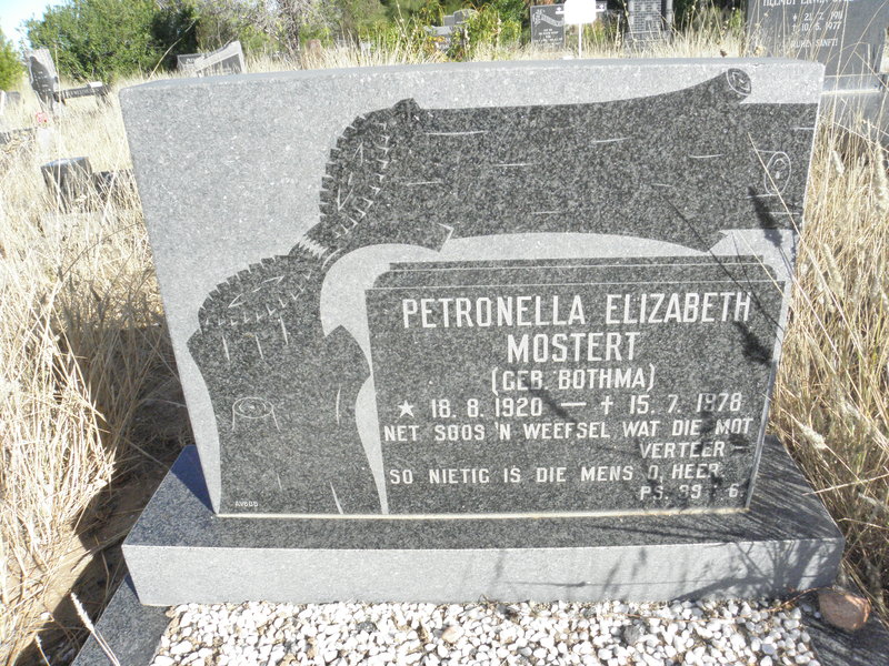 MOSTERT Petronella Elizabeth nee BOTHMA 1920-1978