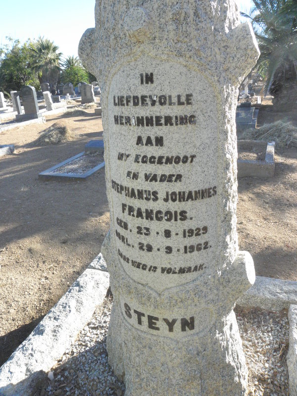 STEYN Stephanus Johannes Francois 1929-1962