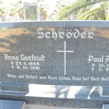 SCHRÖDER Paul Arthur 1890-1961 &amp; Anna Gertrud 1898-1981
