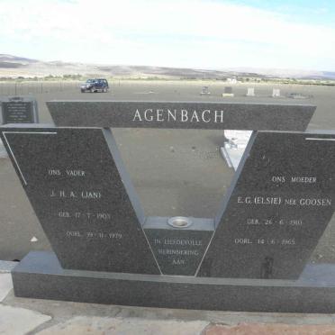 AGENBACH J.H.A. 1903-1979 &amp; E.G. GOOSEN 1910-1965