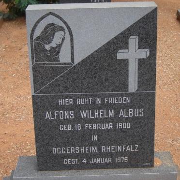 ALBUS Alfons Wilhelm 1900-1975