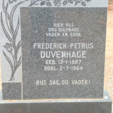 DUVENHAGE Frederick Petrus 1887-1964