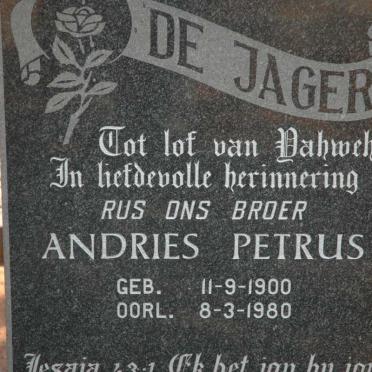 JAGER Andries Petrus, de 1900-1980