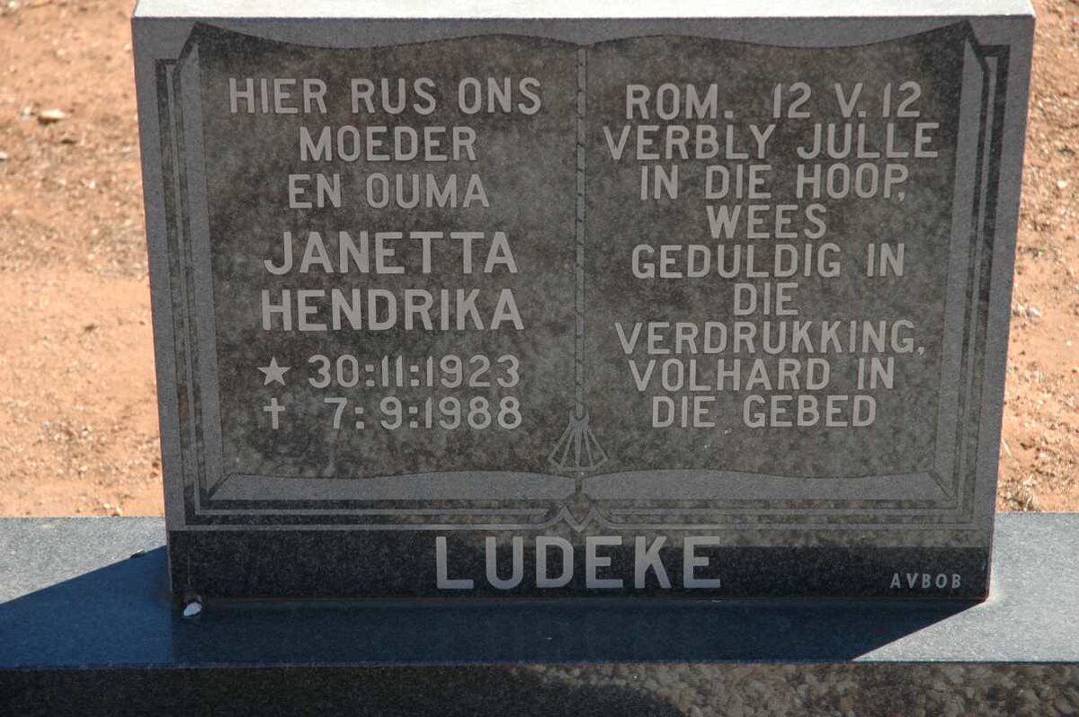 LUDEKE Janetta Hendrika 1923-1988