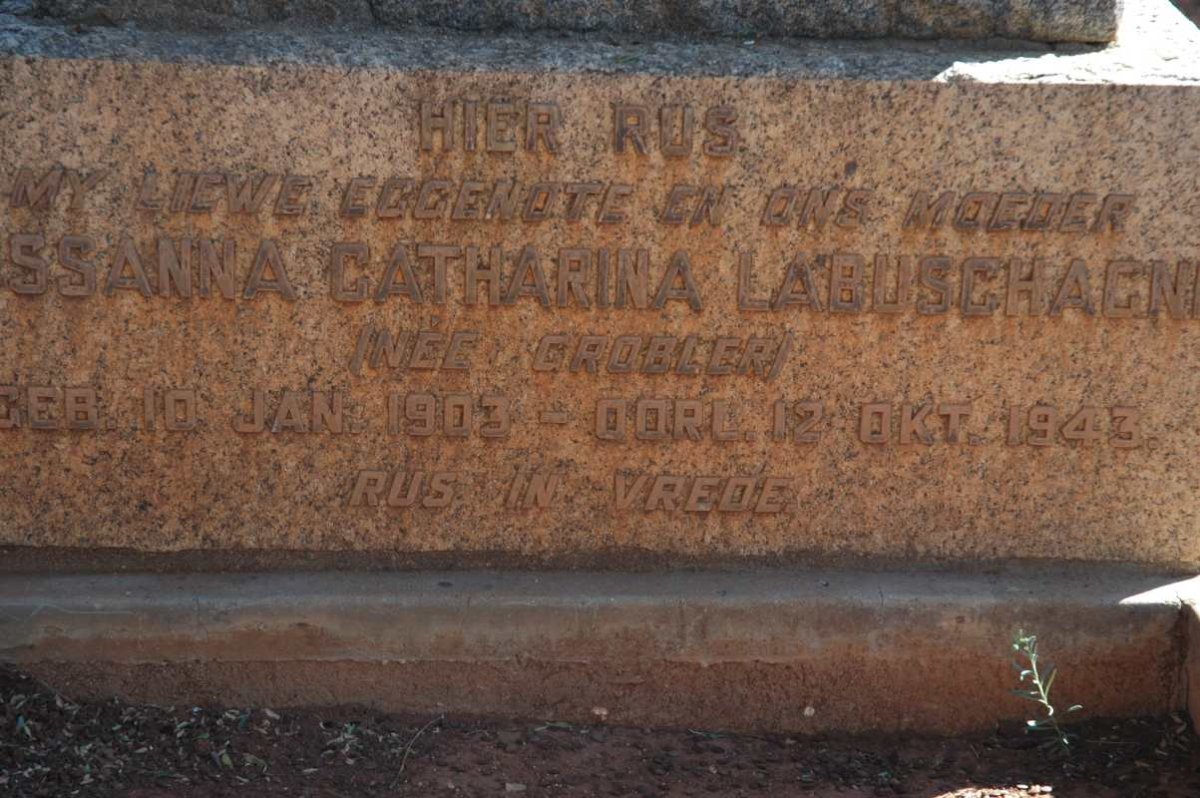 LABUSCHAGNE Sussanna Catharina nee GROBLER 1903-1943