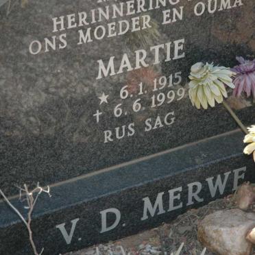 MERWE Martie, v.d. 1915-1999