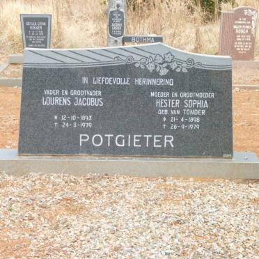 POTGIETER Lourens Jacobus 1893-1979 &amp; Hester Sophia 1898-1979