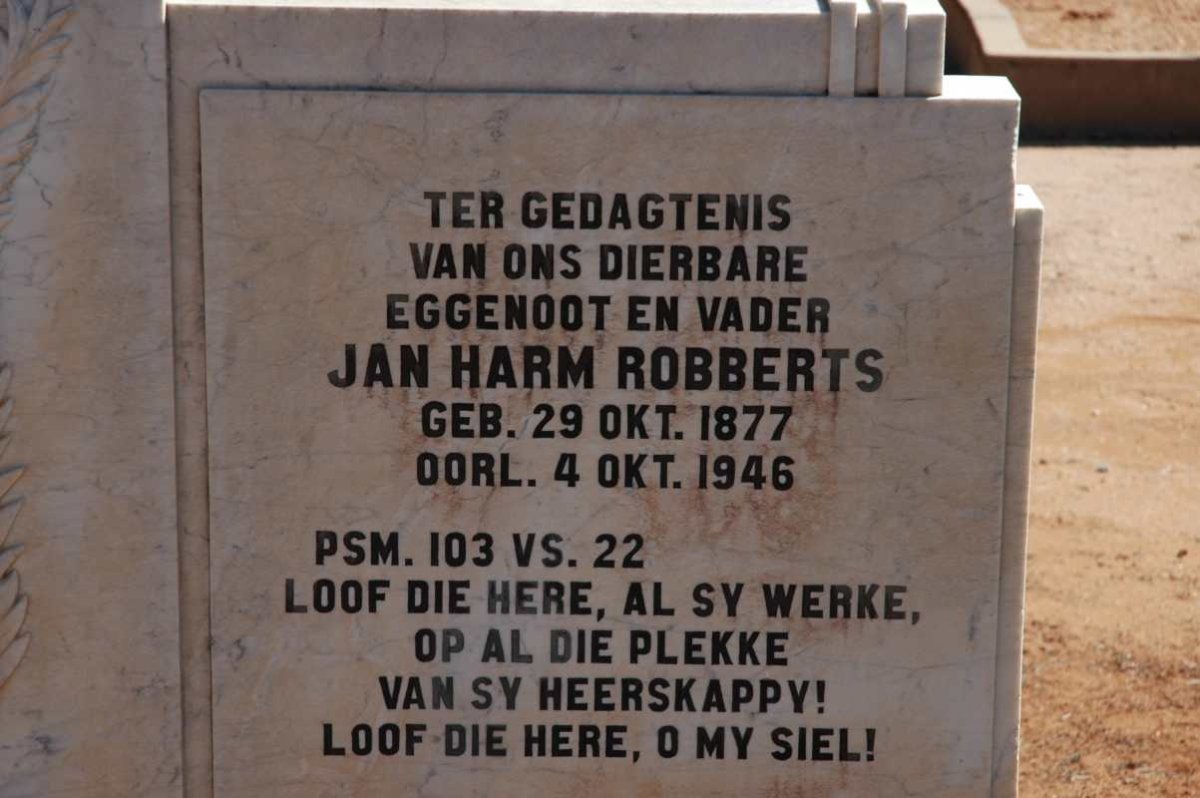 ROBBERTS Jan Harm 1877-1946