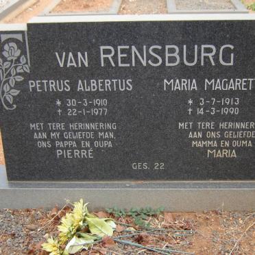 RENSBURG Petrus Albertus, van 1910-1977 &amp; Maria Magaretta 1903-1990