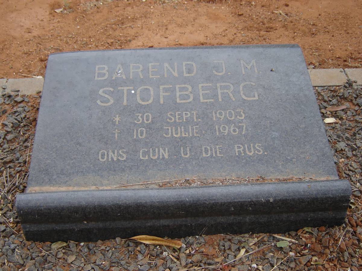 STOFBERG Barend J.M. 1903-1967