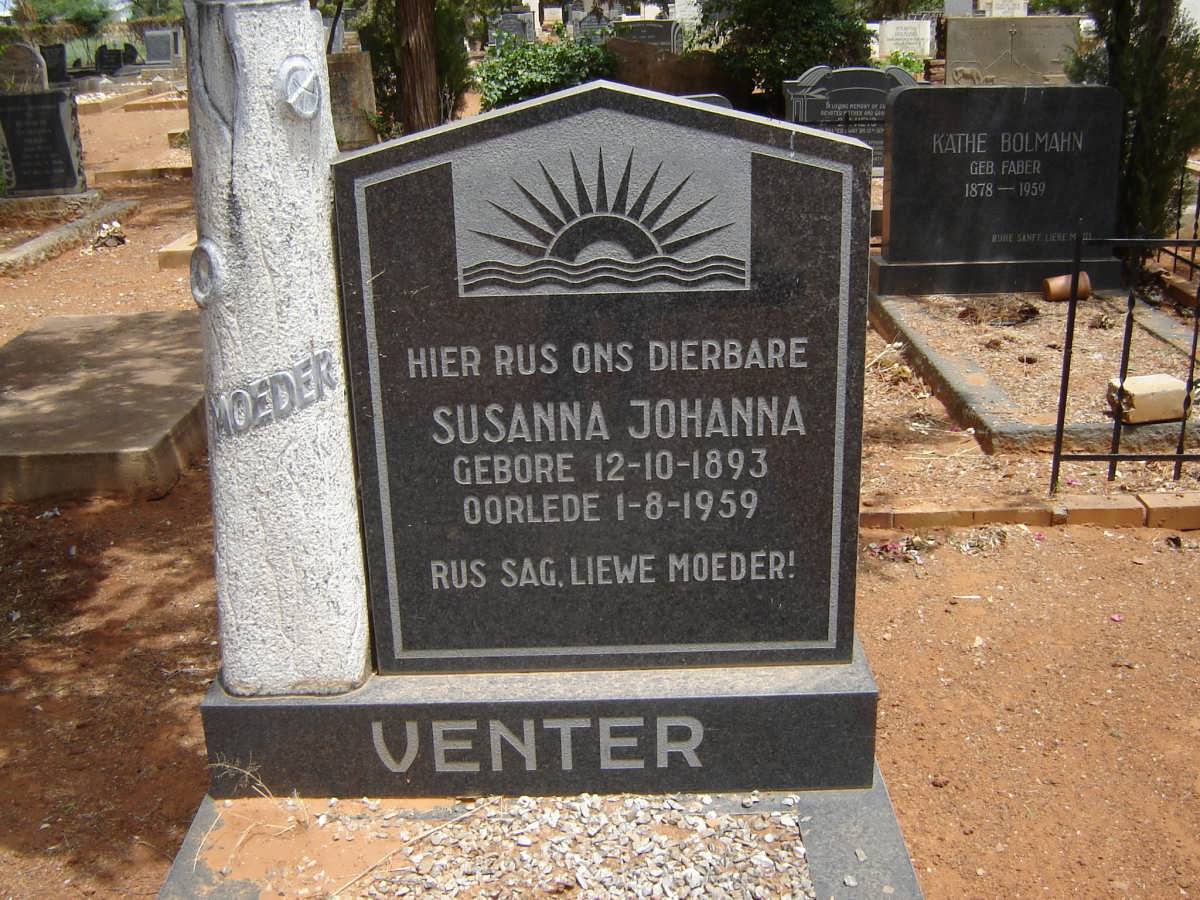 VENTER Susanna Johanna 1893-1959