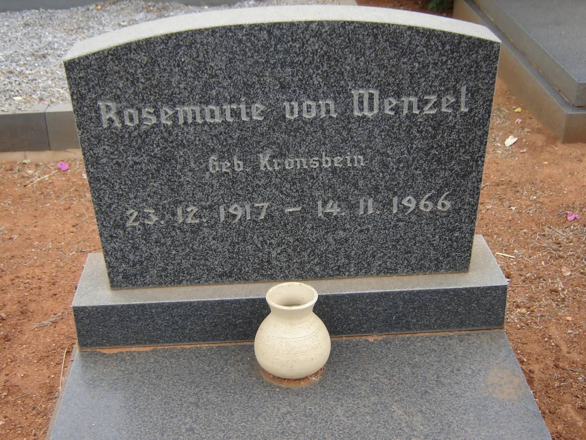 WENZEL Rosemarie, von nee KRONSBEIN 1917-1966
