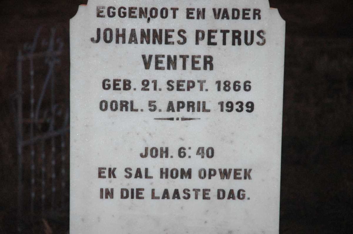 VENTER Johannes Petrus 1866-1939