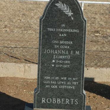 ROBBERTS Johanna E.M. nee ALBERTS 1891-1977
