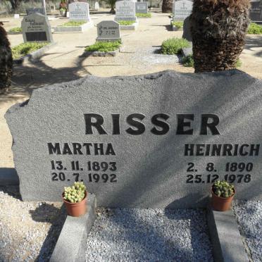 RISSER Heinrich 1890-1978 &amp; Martha 1893-1992