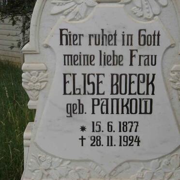 BOECK Elise nee PANKOW 1877-1924