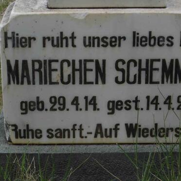 SCHEMMER Mariechen 1914-1925
