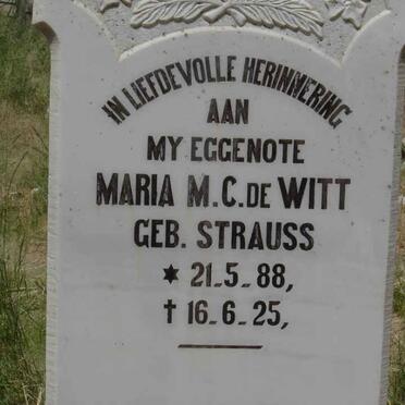 WITT Maria M.C., de nee STRAUSS 1888-1925