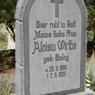 WIRTHS Aloisia nee BALOG 1886-1920