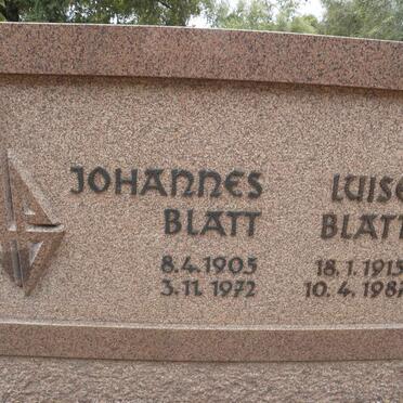 BLATT Johannes 1905-1972 &amp; Luise 1915-1987