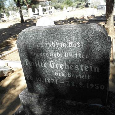 GREBESTEIN Emilie nee BARTELT 1871-1950