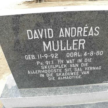 MULLER David Andreas 1892-1980