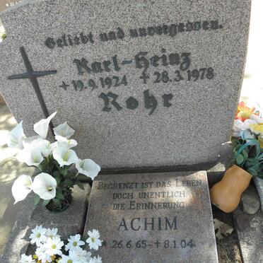 ROHR Karl-Heinz 1924-1978 :: ROHR Achim 1965-2004