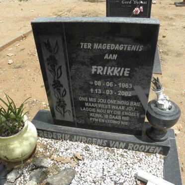 ROOYEN Frederik Jurgens, van 1963-2002