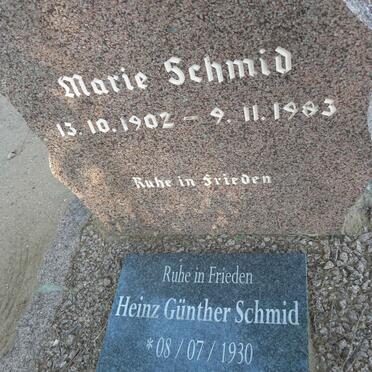 SCHMID Marie 1902-1983 :: SCHMID Heinz Günther 1930-2009