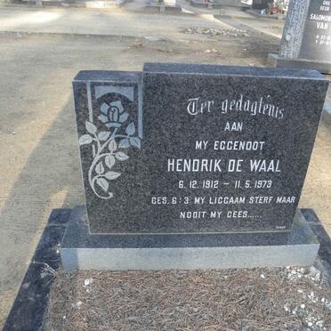 WAAL Hendrik, de 1912-1973