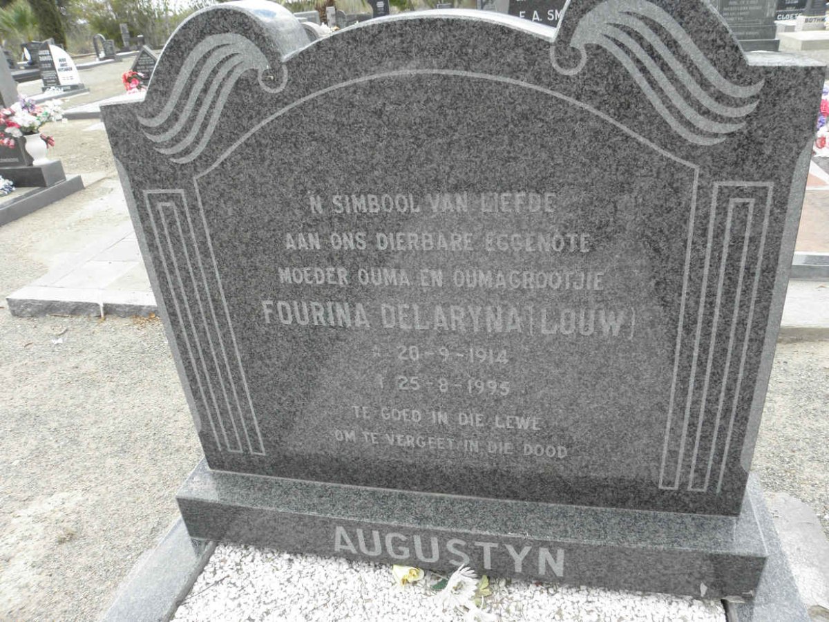 AUGUSTYN Fourina Delaryna nee LOUW 1914-1995