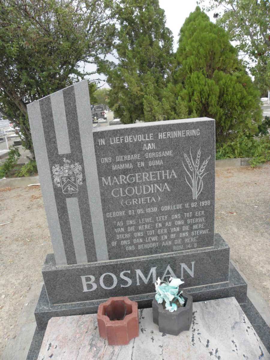 BOSMAN Margeretha Cloudina 1930-1998