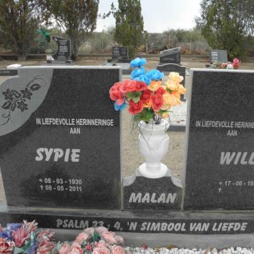 MALAN Sypie 1930-2011 &amp; Willa 1933-