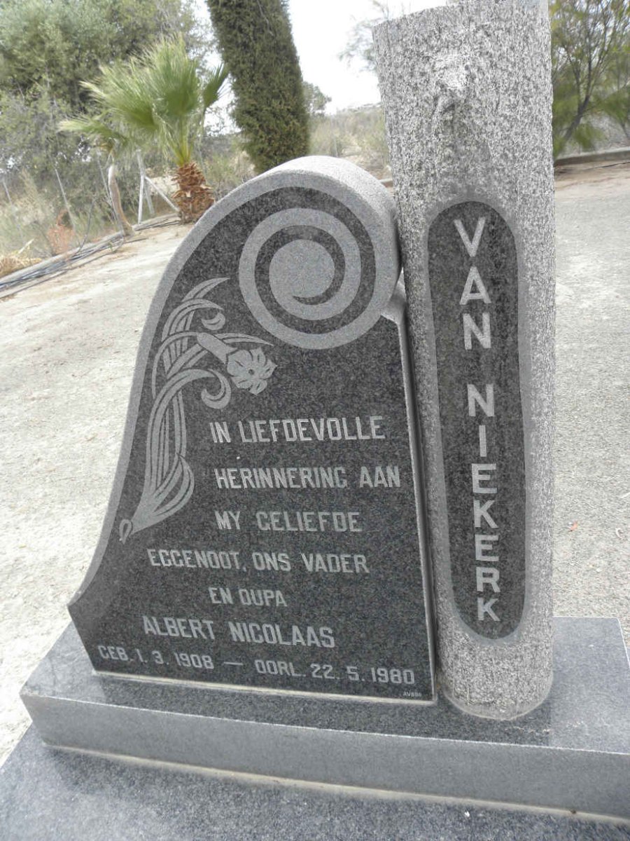 NIEKERK Albert Nicolaas, van 1908-1980