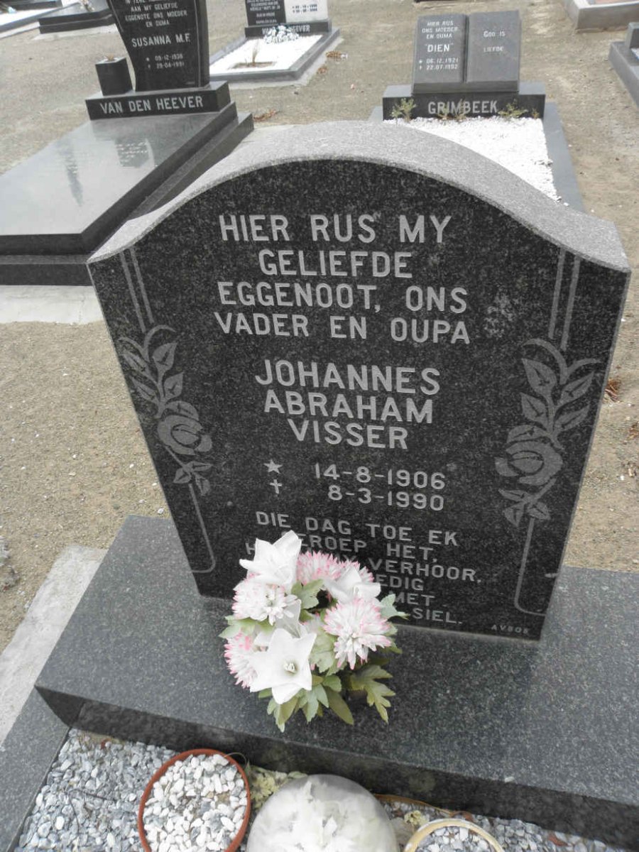 VISSER Johannes Abraham 1906-1990